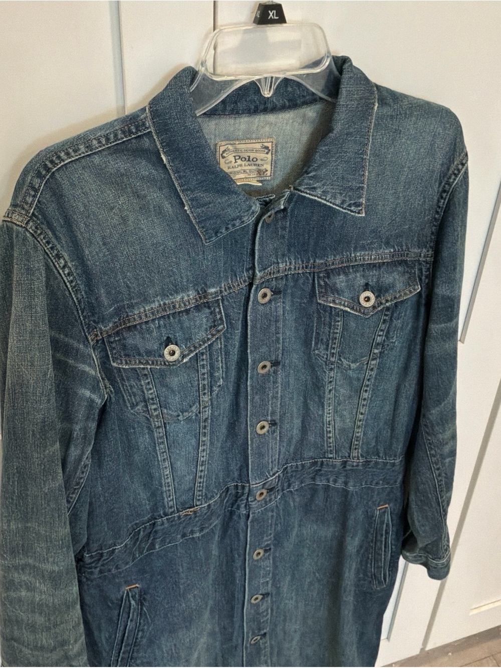 Lauren Ralph Lauren Women’s Blue Denim Trucker Dress Button Up XL - Picture 3 of 11
